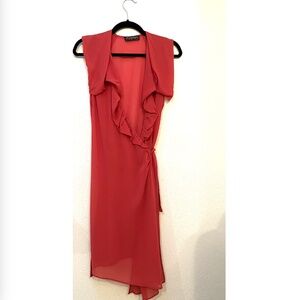 All Saints Frannie Silk Wrap Dress coral - Never worn - Size 4 (UK8)